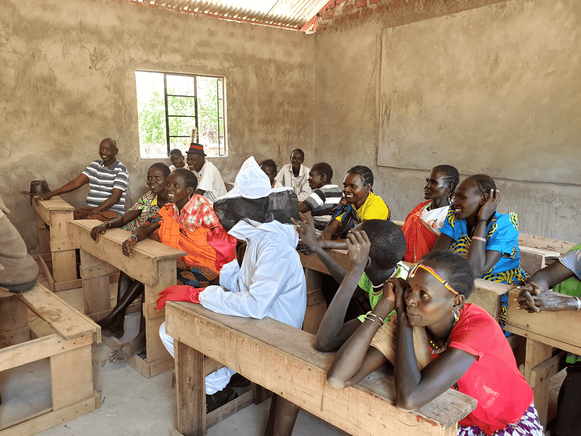 Beekeeping training session